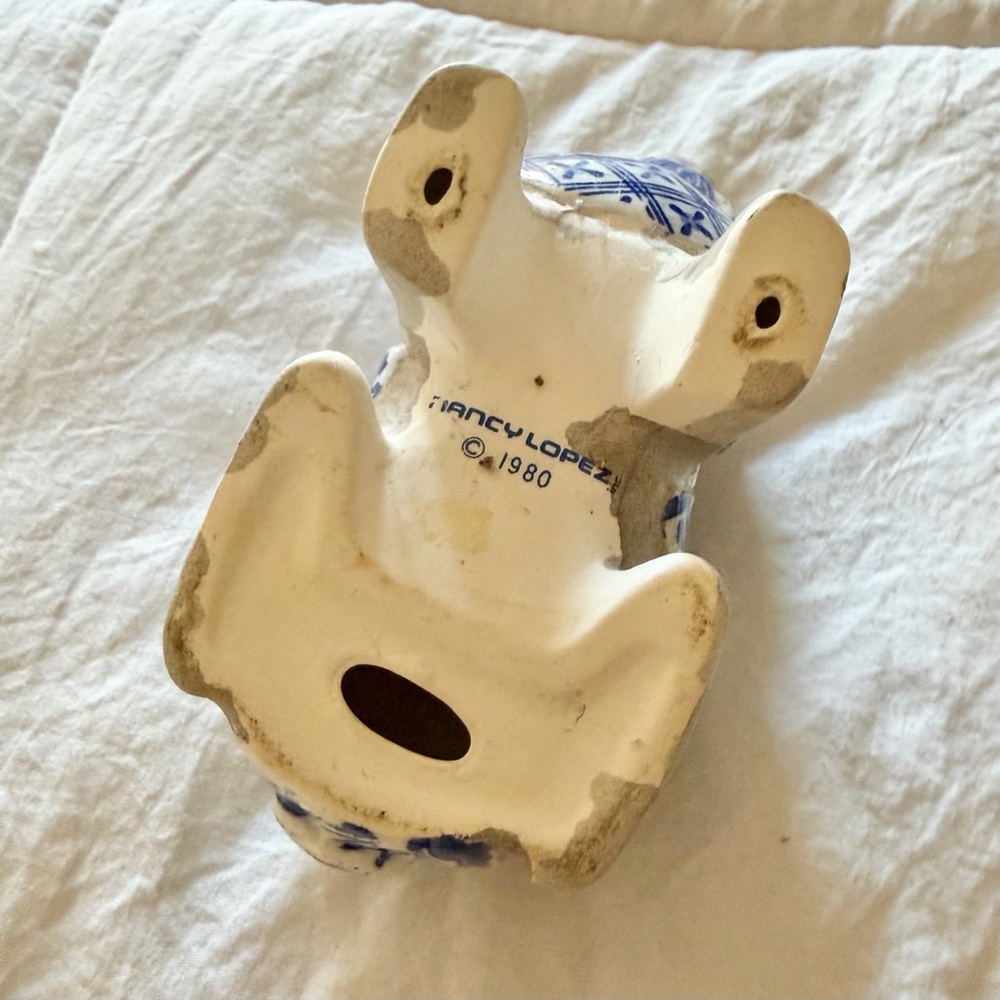 Vintage Nancy Lopez 1980 Mosaic Ceramic Rabbit Candle Holder - Picture 2 of 6